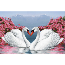 Схема під вишивку бісером "Пара лебедів"