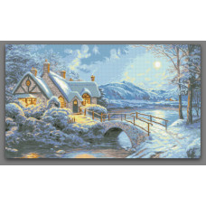 Схема під вишивку бісером "Будинок в зимовому лісі"